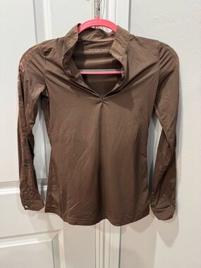 Halter Ego Lace Detailed Long Sleeve Shirt Chocolate Brown